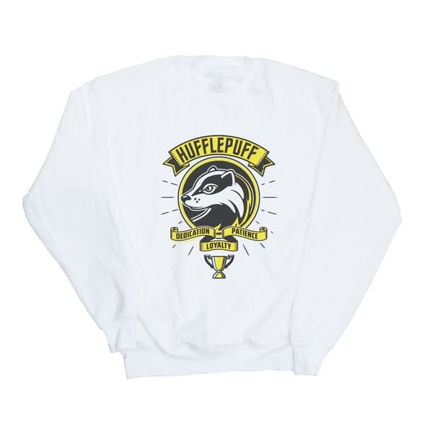 Harry Potter Hufflepuff Toon Crest-tröja för damer/kvinnor White XL