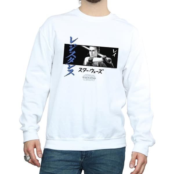 Star Wars: The Rise of Skywalker Star Wars The Rise Of Skywalker Rey Katakana Art Stripe Sweatshirt för herrar