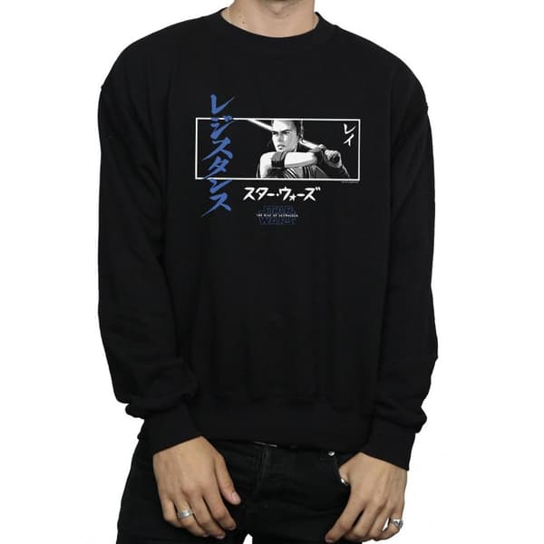 Star Wars: The Rise of Skywalker Mens Star Wars The Rise Of Skywalker Rey Katakana Art Stripe Sweatshirt