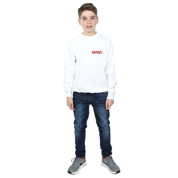 NASA Pojkar Modern Logo Chest Sweatshirt