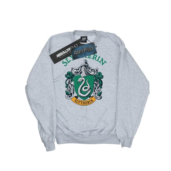 Harry Potter Girls Slytherin Crest Sweatshirt Sports Grey 9-11 Years