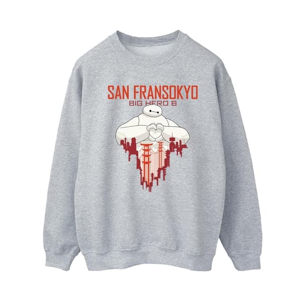 Disney Womens/Ladies Big Hero 6 Baymax San Fransokyo Heart Sweatshirt