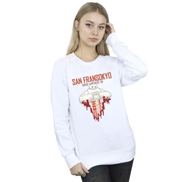 Disney Womens/Ladies Big Hero 6 Baymax San Fransokyo Heart Sweatshirt