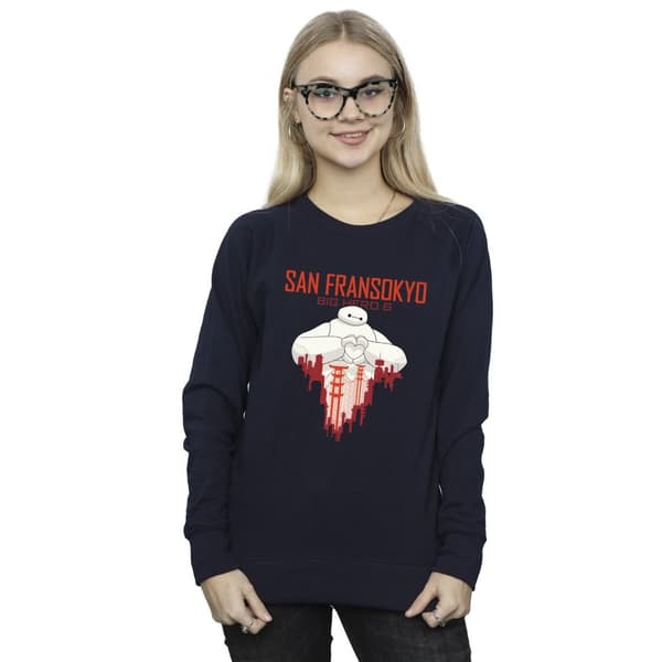 Disney Womens/Ladies Big Hero 6 Baymax San Fransokyo Heart Sweatshirt