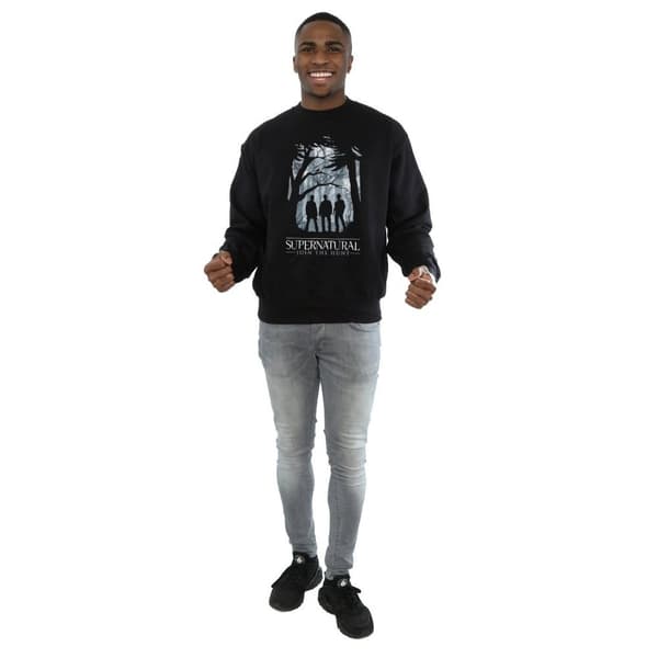 Supernatural Sweatshirt med gruppens konturer för herrar