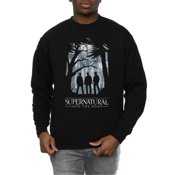 Supernatural Sweatshirt med gruppens konturer för herrar