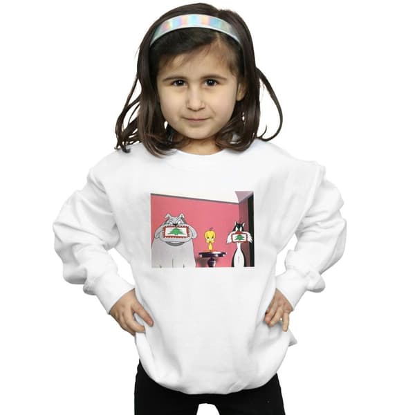 Looney Tunes Girls Christmas Postcard Sweatshirt