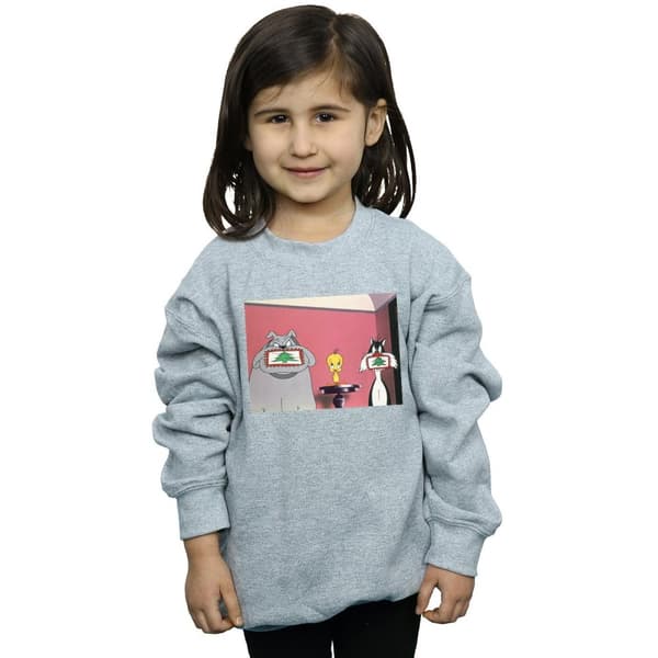 Looney Tunes Girls Christmas Postcard Sweatshirt