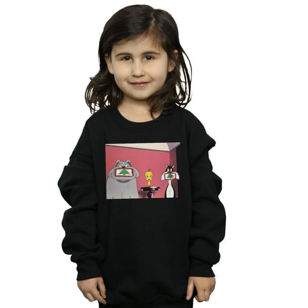 Looney Tunes Girls Christmas Postcard Sweatshirt