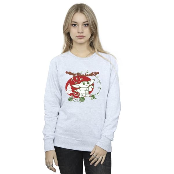 Star Wars The Mandalorian Dam/Tjej Baby Yoda Force Be With You Sweatshirt