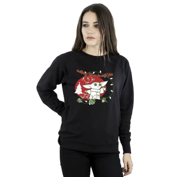 Star Wars The Mandalorian Dam/Tjej Baby Yoda Force Be With You Sweatshirt