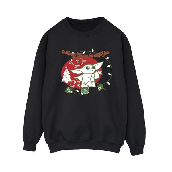Star Wars The Mandalorian Dam/Tjej Baby Yoda Force Be With You Sweatshirt