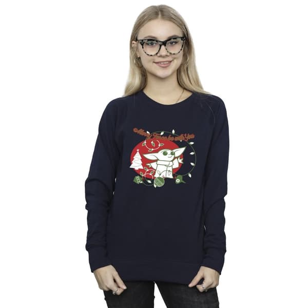 Star Wars The Mandalorian Dam/Tjej Baby Yoda Force Be With You Sweatshirt