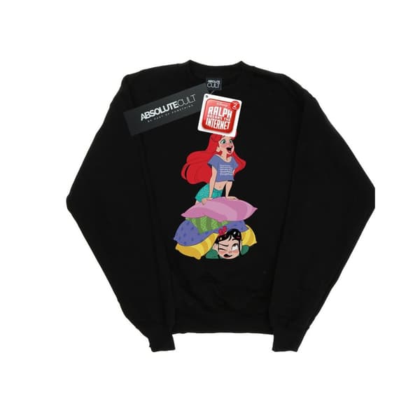 Disney Boys Wreck It Ralph Ariel And Vanellope Sweatshirt Black 7-8 Years