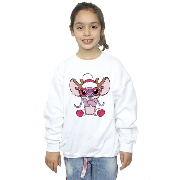Disney Girls Lilo & Stitch Angel Reindeer Sweatshirt