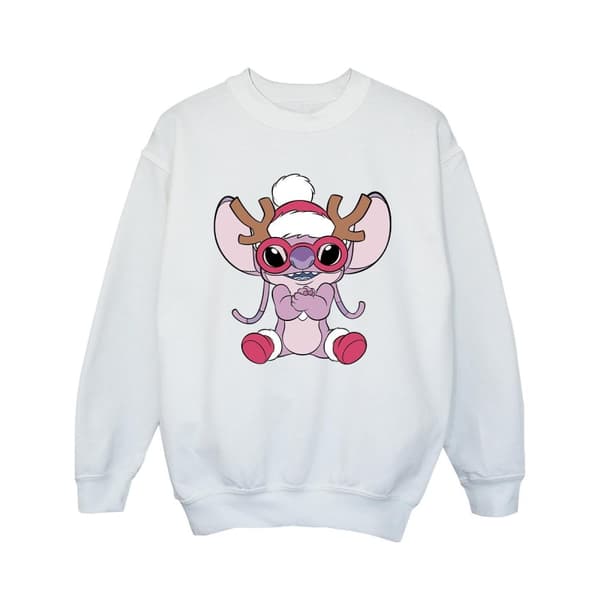 Disney Girls Lilo & Stitch Angel Reindeer Sweatshirt