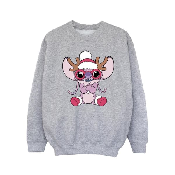 Disney Girls Lilo & Stitch Angel Reindeer Sweatshirt