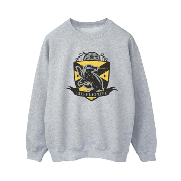Harry Potter Womens/Ladies Hufflepuff Chest Badge Sweatshirt Sports Grey XXL