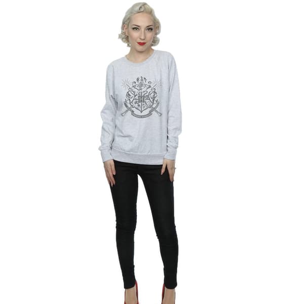 Harry Potter Sweatshirt med Hogwarts-märke och trollstavar - dam/dam