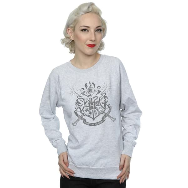 Harry Potter Sweatshirt med Hogwarts-märke och trollstavar - dam/dam