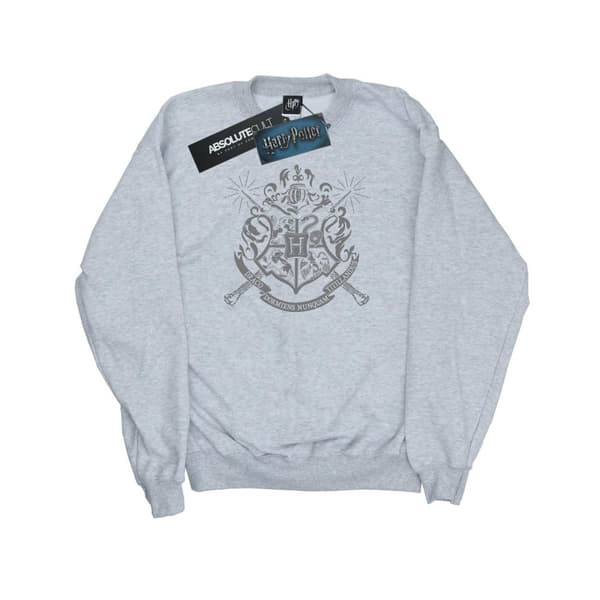 Harry Potter Sweatshirt med Hogwarts-märke och trollstavar - dam/dam Heather Grey L
