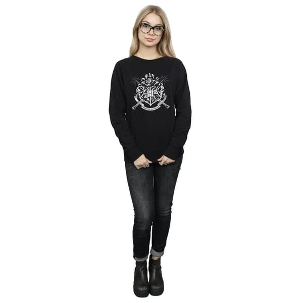 Harry Potter Sweatshirt med Hogwarts-märke och trollstavar - dam/dam