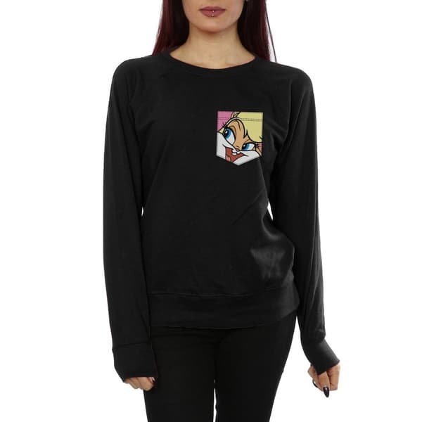 Looney Tunes Dam/Lady Lola Sweatshirt med kaninansikte och fuskficka