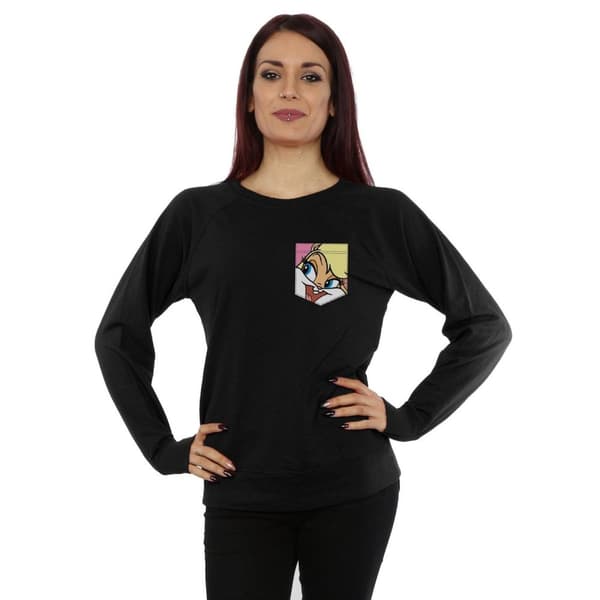 Looney Tunes Dam/Lady Lola Sweatshirt med kaninansikte och fuskficka