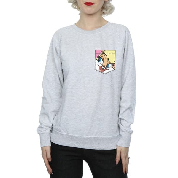 Looney Tunes Dam/Lady Lola Sweatshirt med kaninansikte och fuskficka