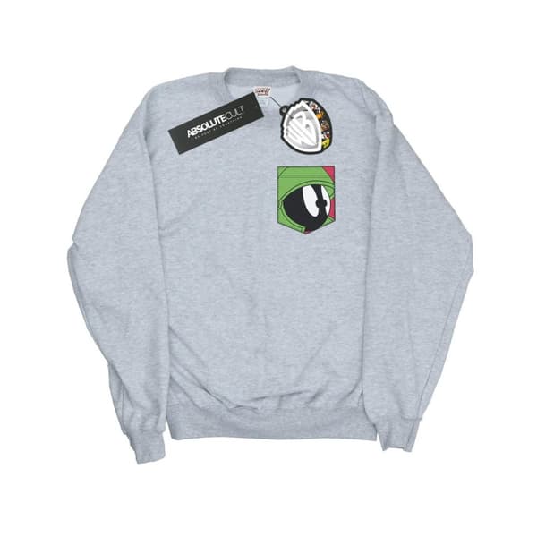 Looney Tunes Womens/Ladies Marvin The Martian Face Faux Pocket Sweatshirt