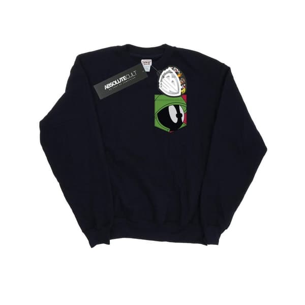 Looney Tunes Womens/Ladies Marvin The Martian Face Faux Pocket Sweatshirt