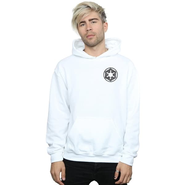 Star Wars Mens The Mandalorian Galactic Empire Insignia Breast Print Hoodie