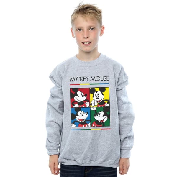Disney Boys Mickey Mouse Square Colour Sweatshirt