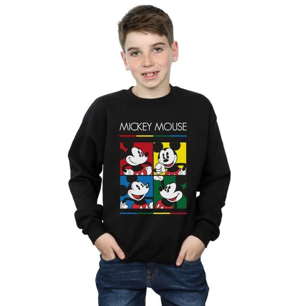 Disney Boys Mickey Mouse Square Colour Sweatshirt