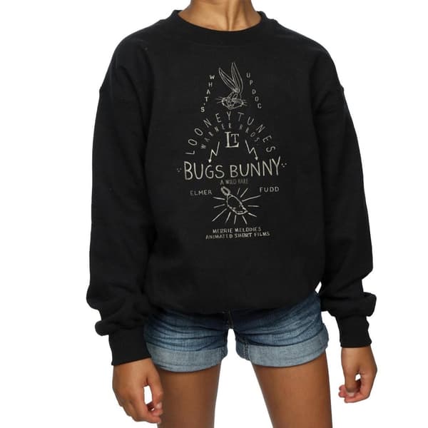 Looney Tunes Girls Bugs Bunny A Wild Hare Sweatshirt