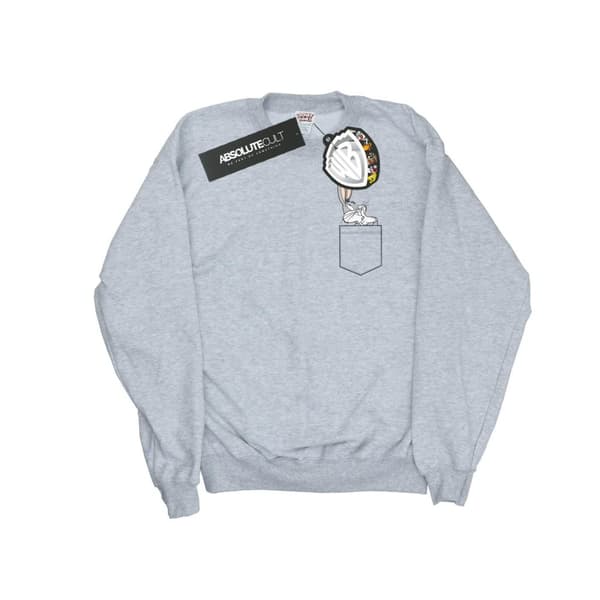 Looney Tunes Sweatshirt med fuskficka från Bugs Bunny Sports Grey 3XL