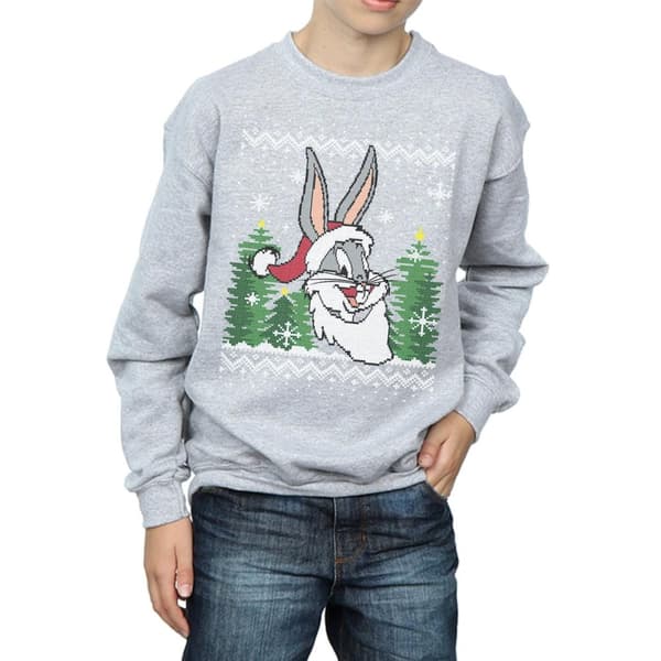 Looney Tunes Boys Bugs Bunny Christmas Fair Isle Sweatshirt