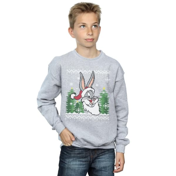 Looney Tunes Boys Bugs Bunny Christmas Fair Isle Sweatshirt
