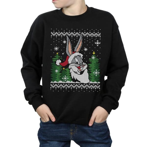 Looney Tunes Boys Bugs Bunny Christmas Fair Isle Sweatshirt