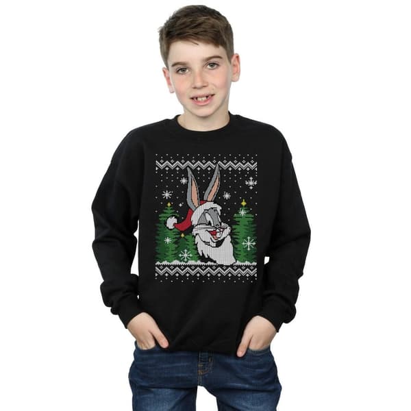 Looney Tunes Boys Bugs Bunny Christmas Fair Isle Sweatshirt