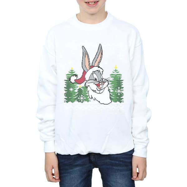 Looney Tunes Boys Bugs Bunny Christmas Fair Isle Sweatshirt