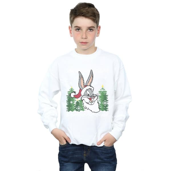 Looney Tunes Boys Bugs Bunny Christmas Fair Isle Sweatshirt