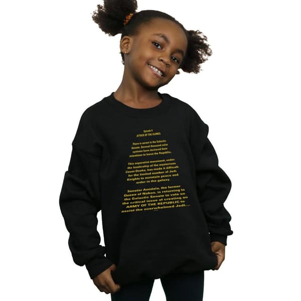 Star Wars Girls Attack Of The Clones Opening Crawl Sweatshirt