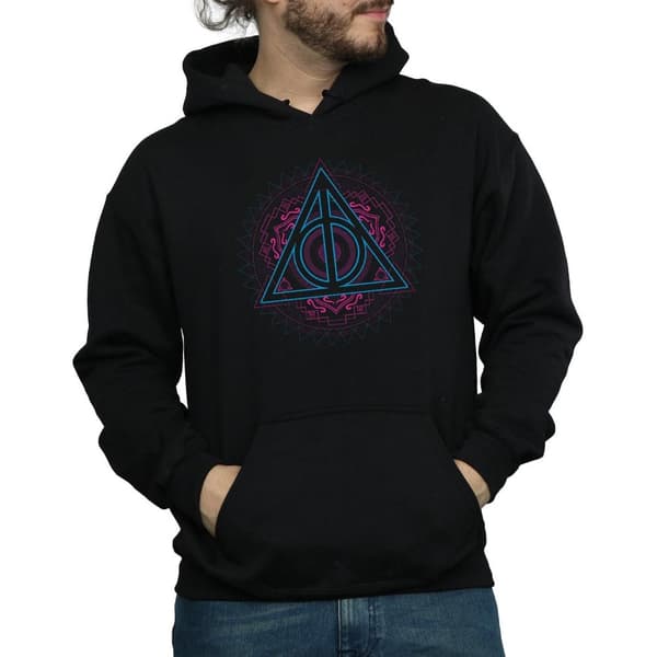 Harry Potter Mens Neon Deathly Hallows Hoodie