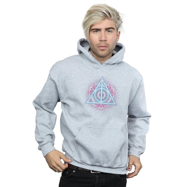 Harry Potter Mens Neon Deathly Hallows Hoodie