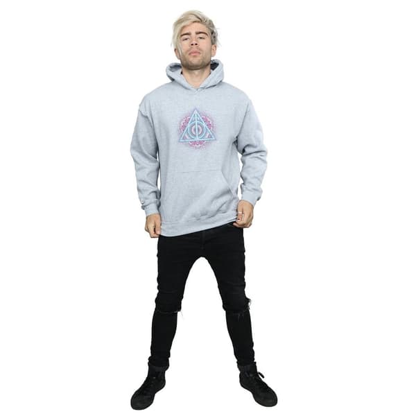 Harry Potter Mens Neon Deathly Hallows Hoodie