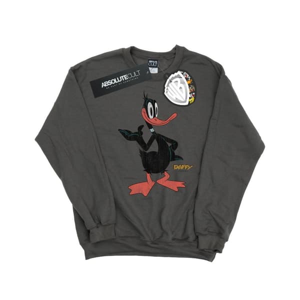Looney Tunes Girls Daffy Duck Distressed Sweatshirt