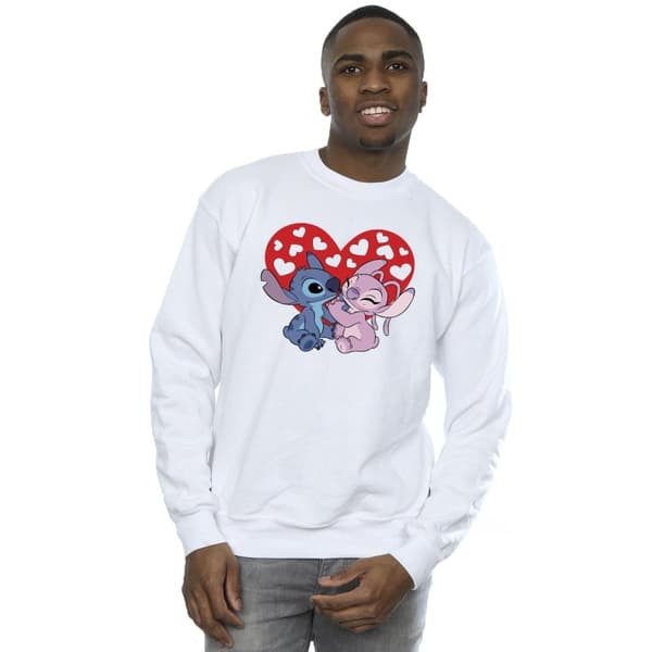 Disney Mens Lilo & Stitch Hearts Sweatshirt