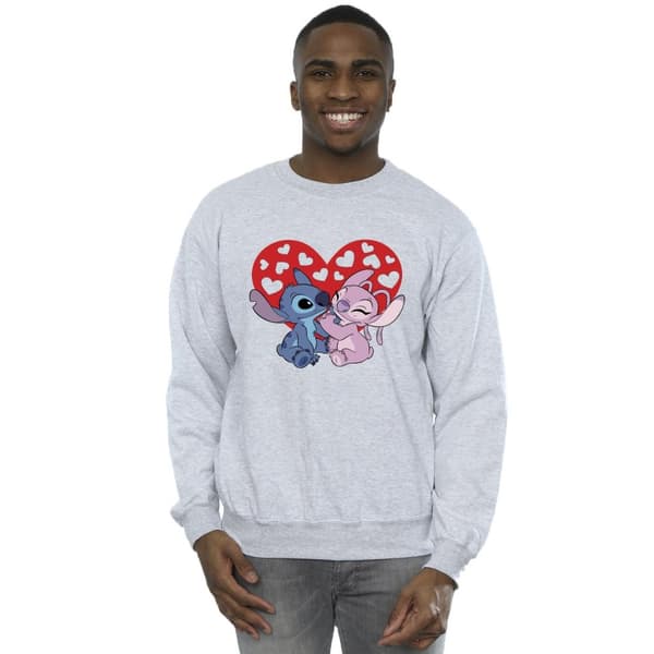 Disney Mens Lilo & Stitch Hearts Sweatshirt