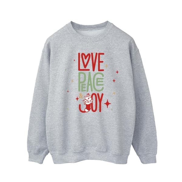 Disney Mens The Aristocats Marie Love Peace Joy Sweatshirt